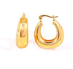 Handmade Brass Statement Hoop Earrings with 22k Gold Plating